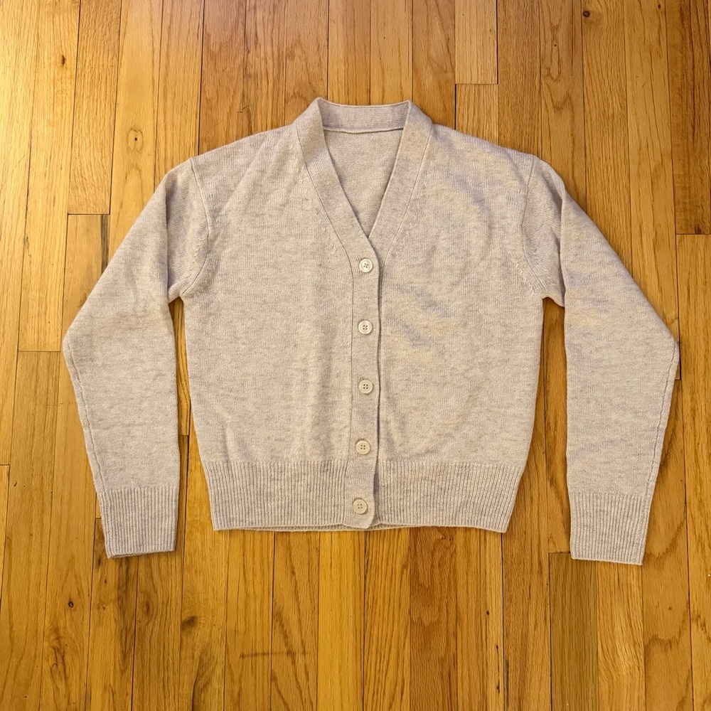 Muji 100% Wool Cream Cardigan